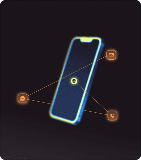 Alerts from email, chat, and phone prioritized into one protected view