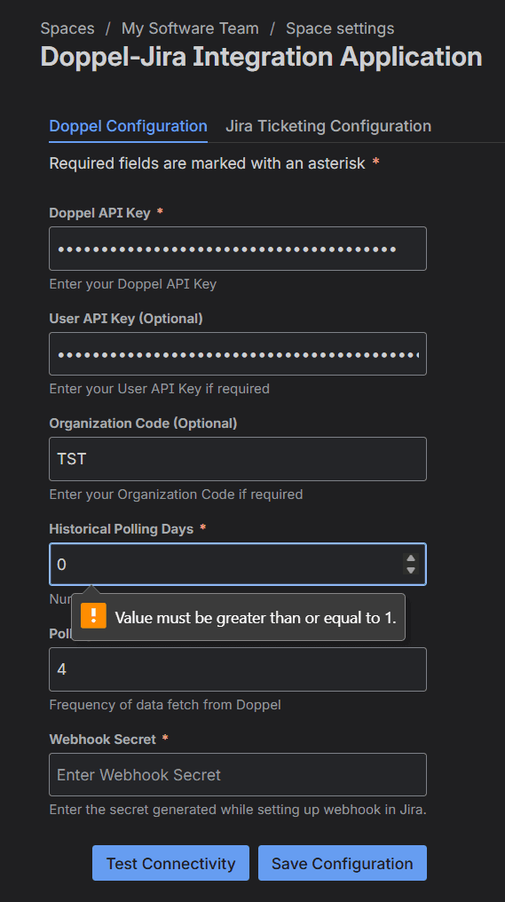 Invalid Polling Setting