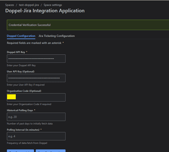 Test connectivity Successful