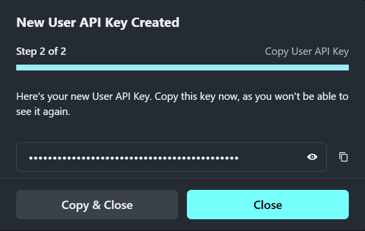 API Key Created