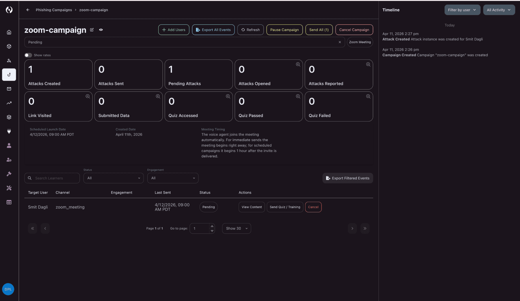 Zoom simulation campaign insights