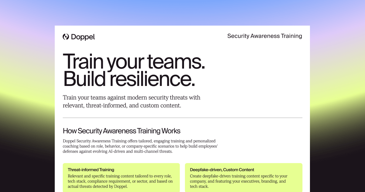 Security Awareness Training Datasheet