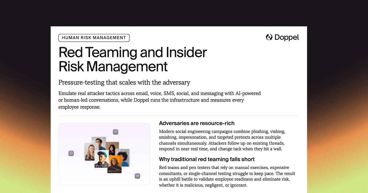 Red Teaming & Insider Risk Management Datasheet